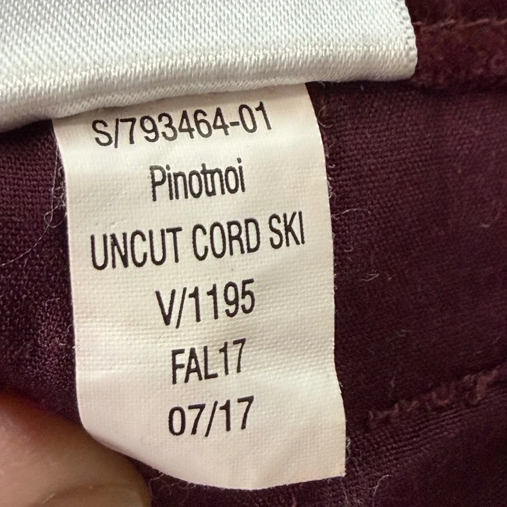 Banana Republic Womens 31/12R Burgundy Velvet Skinny Fit Pants Stretch Holiday